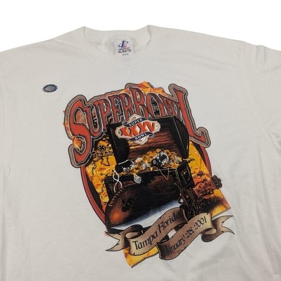 Vintage Superbowl XXXV 2001 Tampa Florida Logo Athletic Shirt NEW W/ TAG Size XL - Picture 2 of 10